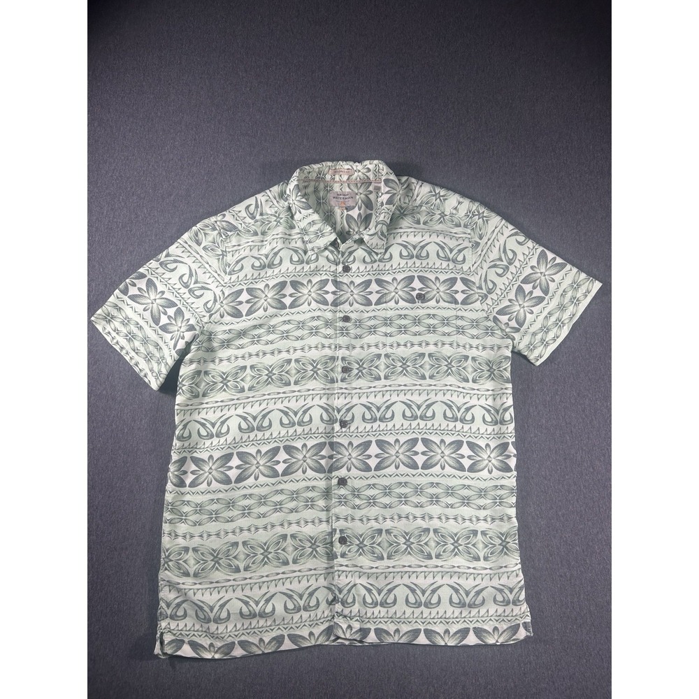 Quiksilver Waterman Collection Tailored Fit Tribal Print Short Sleeve Button XL